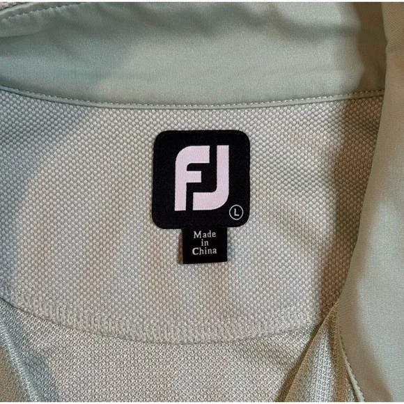FootJoy Light Green Performance 1/4 Zip Pullover Golf Sweater Sweatshirt Men's L - Picture 4 of 9